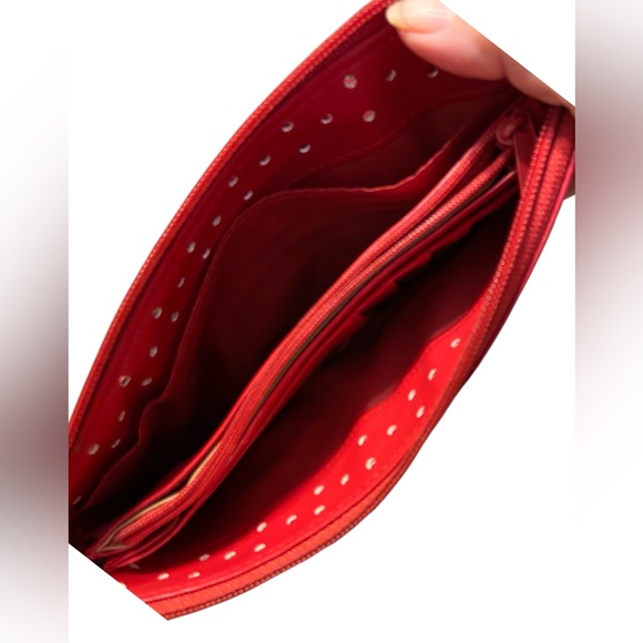 Buxton Red Clutch Wristlet with Silver Hardware - Picture 5 of 8